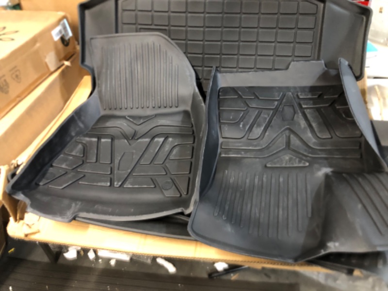 Photo 4 of Bomely Fit 2017-2023 Tesla Model 3 Floor Mats Trunk Mat All Weather TPE Cargo Liners 2022 Tesla Model 3 Accessories (Set of 4 Mats)