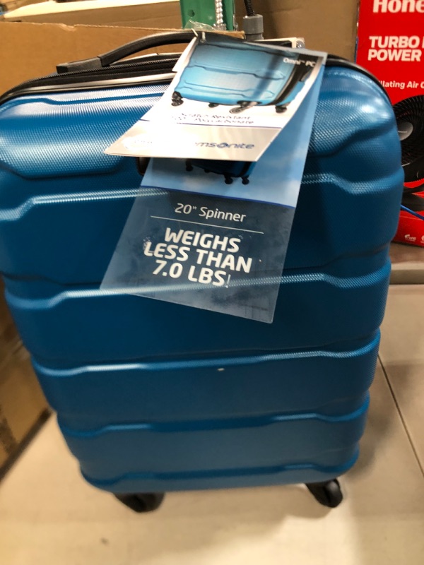 Photo 1 of **USED/SEE NOTES* Samsonite Omni PC Hardside Expandable Luggage with Spinner Wheels, Carry-On 20-Inch, Caribbean Blue