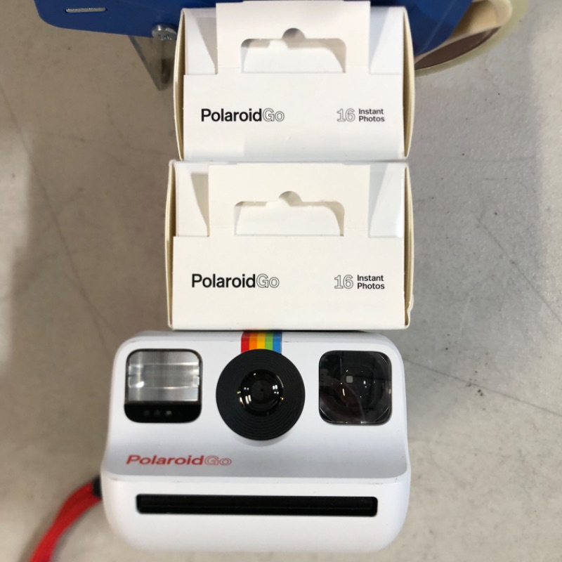 Photo 4 of Polaroid Go Instant Mini Camera Starter Set, White Instant Camera with 16 Polaroid Go Color Instant Film Bundle, with a Lumintrail Lens Cleaning Cloth 16 Film Bundle