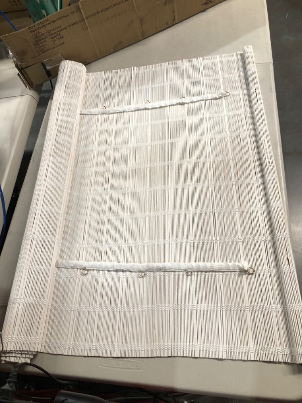 Photo 3 of *USED/SEE NOTES*  Radiance Cordless White Bayshore Bamboo Blinds, 