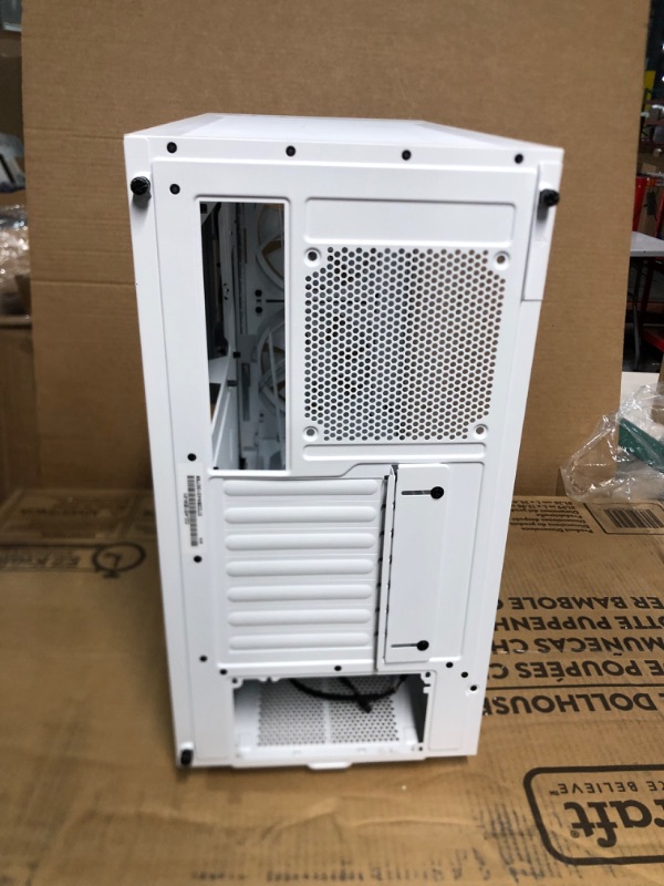 Photo 3 of NZXT H5 Elite Compact ATX Mid-Tower PC Gaming Case – Built-in RGB Lighting – Tempered Glass Front and Side Panels – Cable Management – 2 x 140mm RGB Fans Included – 280mm Radiator Support – White White H5 Elite i-Series Case