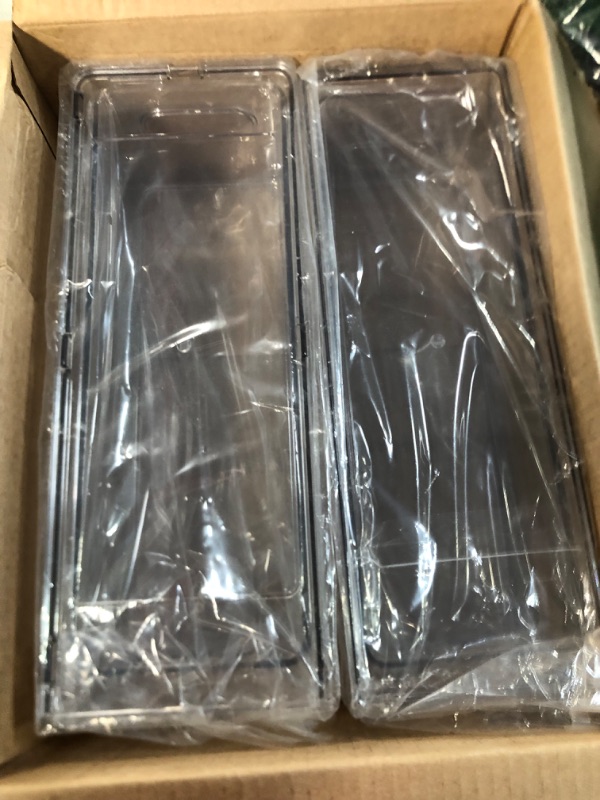 Photo 1 of 2 Pack Stackable Refrigerator Organizer Bins with Pull-out Drawer Clear Plastic Kitchen Storage Box for Fridge and Cabinets, 4.7" x 13.2" x 4.3" 2 Pack - Small