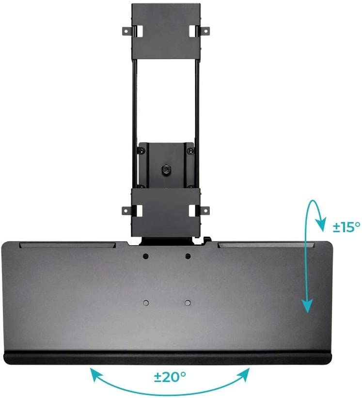 Photo 1 of  Adjustable Ergonomic Keyboard Tray – Black, With a 26.4 x 10in Full Size Platform, Extends Min 18.2in / Max 30.8in - Workstream Collection