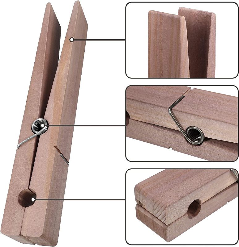 Photo 1 of 2 Pieces 12 Inch Jumbo Clothespin Wooden Clothespin Towel Holde