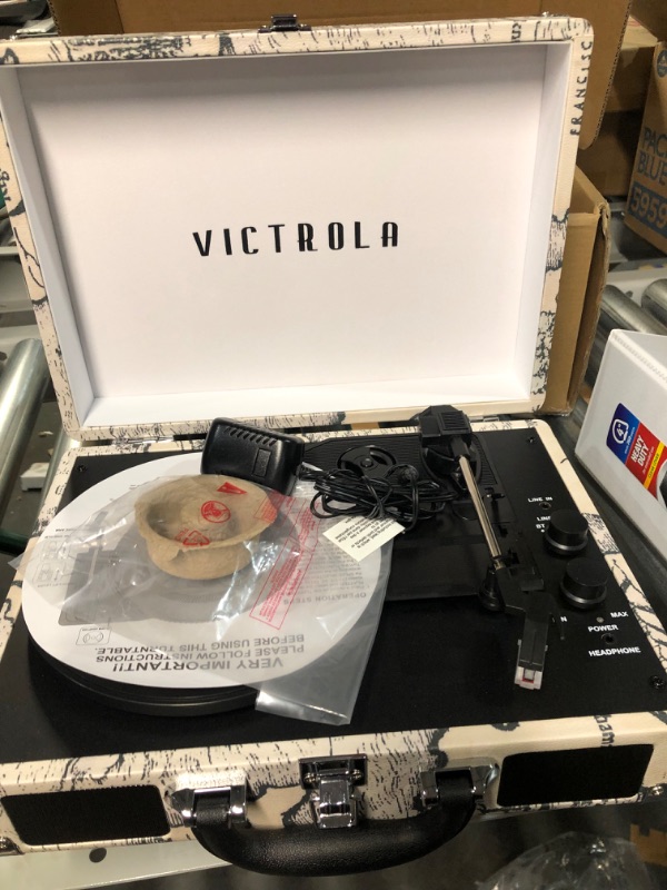 Photo 2 of Victrola Vintage 3-Speed Bluetooth Portable Suitcase Record Player & Vintage 3-Speed 