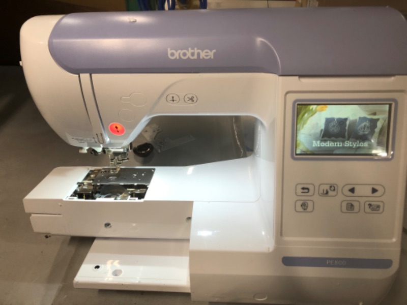 Photo 6 of *used* Brother PE800 Embroidery Machine, 138 Built-in Designs, 5" x 7" Hoop Area, Large 3.2" LCD Touchscreen, USB Port, 11 Font Styles