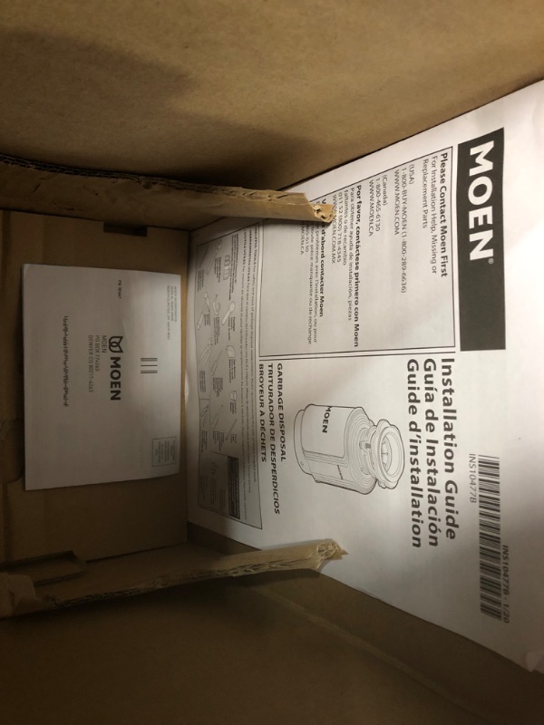 Photo 4 of **USED/SEE NOTES** Moen GX50C Prep Series 1/2 HP Continuous Feed Garbage Disposal