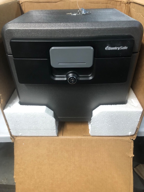 Photo 1 of SentrySafe Fireproof and Waterproof Safe Box with Key Lock, File and Document Safe, 0.65 Cubic Feet, 14.3 x 15.5 x 13.5 inches, HD4100