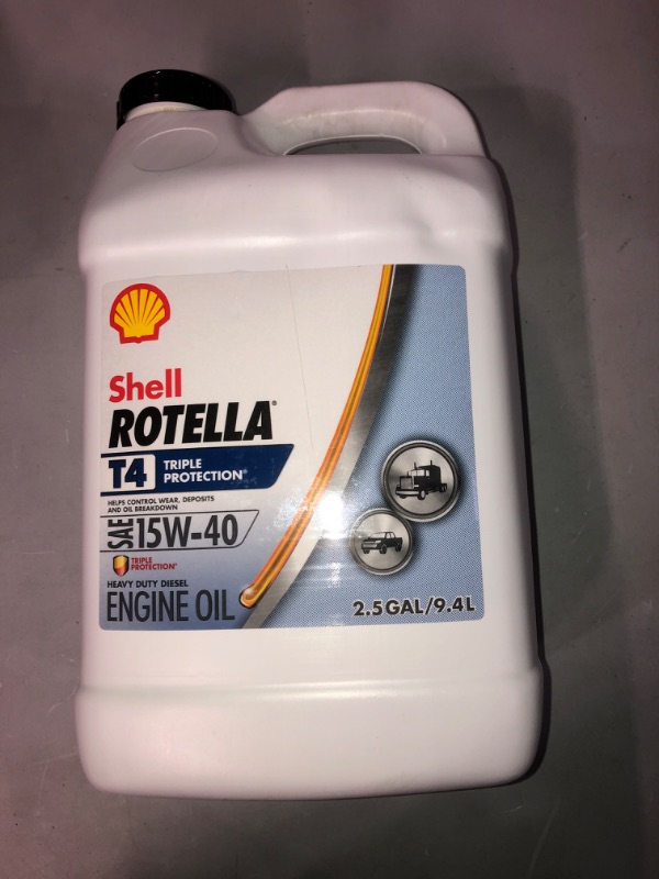 Photo 2 of Shell Rotella T4 Triple Protection Conventional 15W-40 Diesel Engine Oil (2.5-Gallon, Single) 2.5 Gallon 1-Pack 15W-40