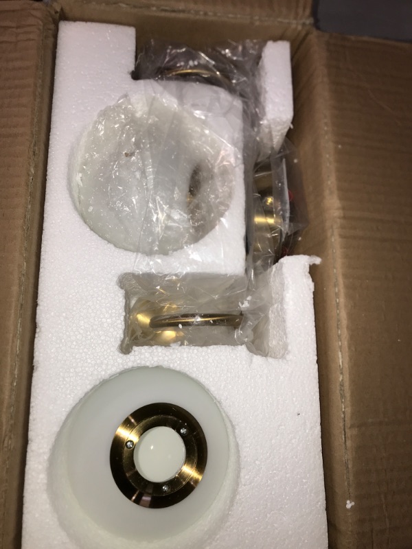 Photo 2 of **USED** ZHUOER Modern Bathroom Vanity Light Fixtures 2 Lights Brushed Brass Milk White Globe Glass 