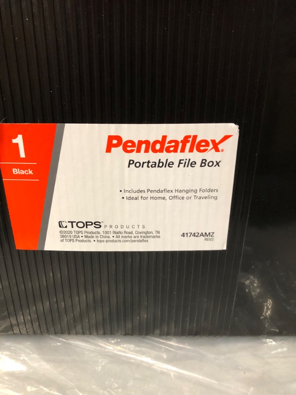 Photo 4 of **See Notes/Damaged* Pendaflex Portable File Box with File Rails, Hinged Lid with Double Latch Closure, Black (41742AMZ)