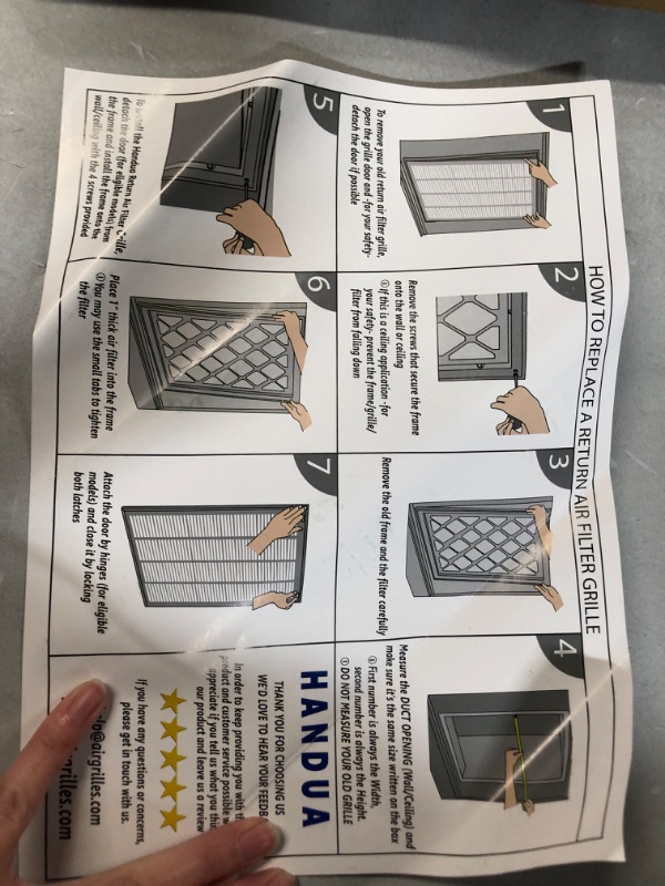 Photo 1 of **See Notes/DAMAGED** Handua 30"W x 20"H [Duct Opening Size] Steel Return Air Grille Vent Cover Grill for Sidewall and Ceiling, White | Outer Dimensions: 31.75"W X 21.75"H 
