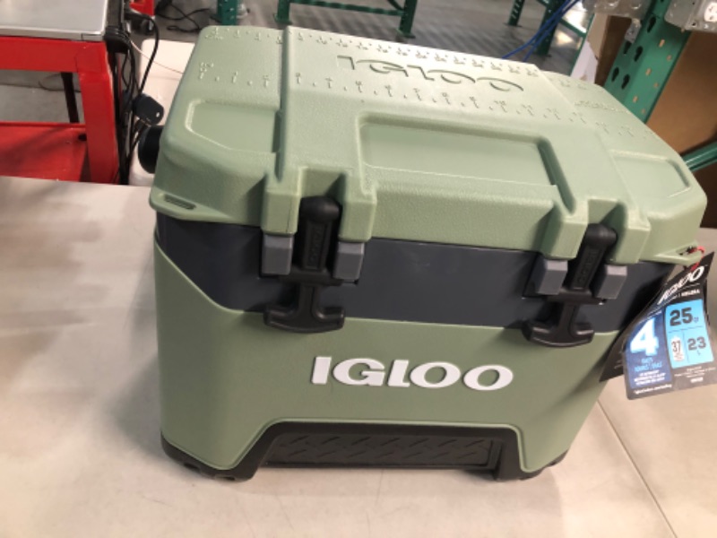 Photo 2 of *DAMAGE* Igloo Heavy-Duty BMX Ice Chest Cooler with Cool Riser Technology Oil Green Cooler