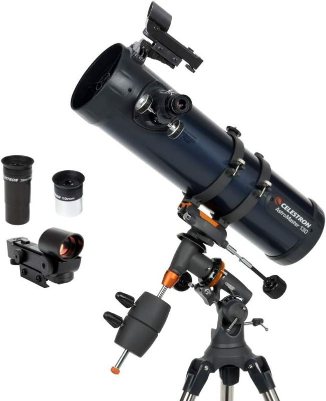 Photo 1 of See Notes Celestron - AstroMaster 130EQ Newtonian Telescope & Omni 2X Barlow Lens