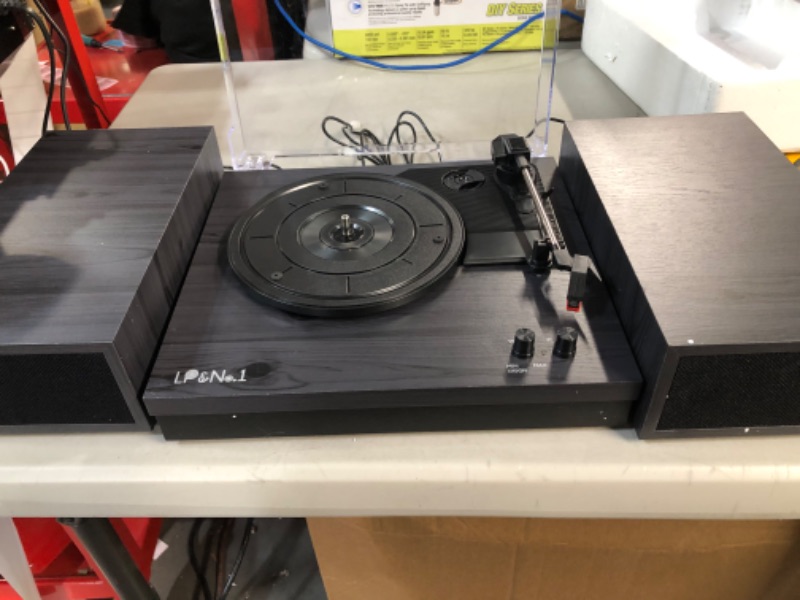 Photo 2 of LP&No.1 Bluetooth Vinyl Record Player with External Speakers