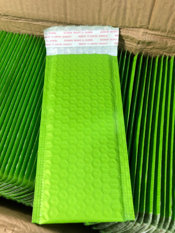 Photo 1 of Rihogar 3x8 Inch Bubble Mailers 300 Pack, Self-Seal Waterproof Green