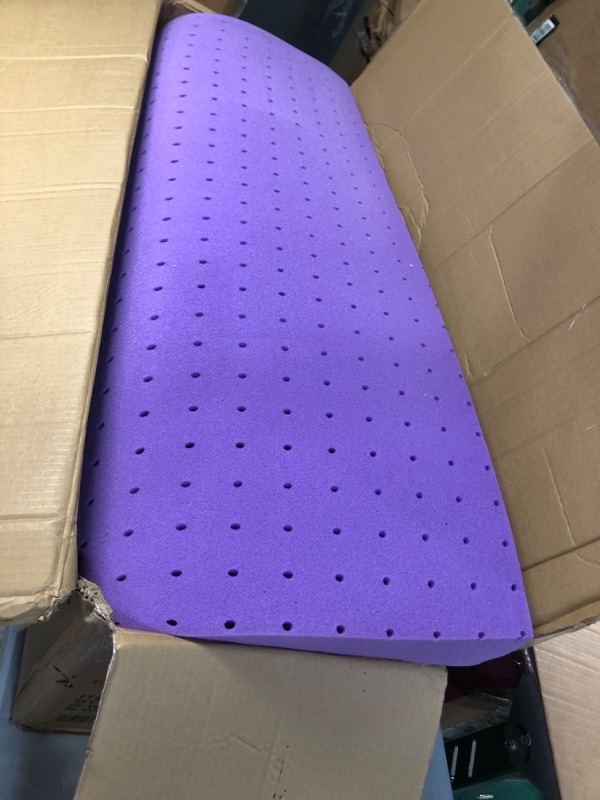 Photo 2 of **See Notes** SINWEEK 2 Inch Gel Memory Foam Mattress Topper, Full Size, Purple 