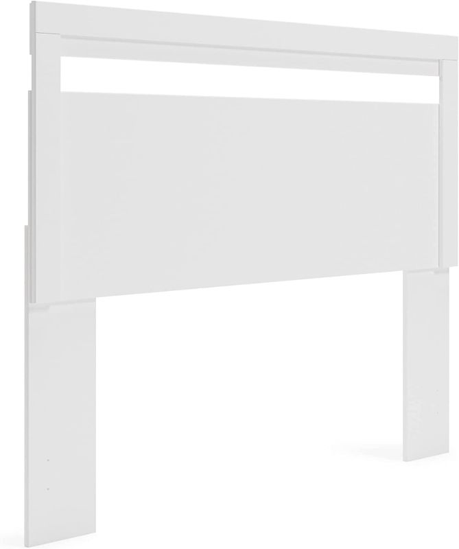 Photo 1 of **SEE NOTES**
Signature Design Modern Panel Headboard ONLY, Queen, White- 63.39"W x 2.01"H