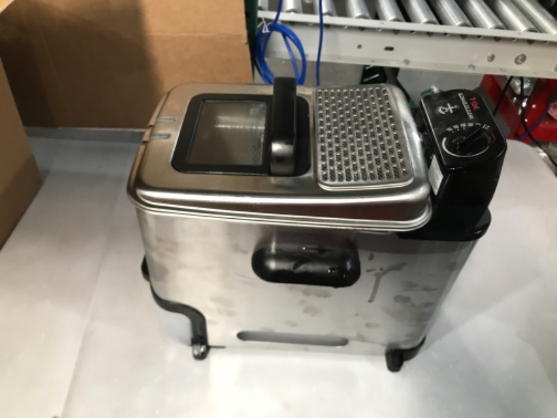 Photo 2 of **PARTS ONLY** T-fal Deep Fryer with Basket, Stainless Steel, Easy to Clean Deep Frye Silver, Model FR8000  18.3"D x 13.7"W x 14.8"H
