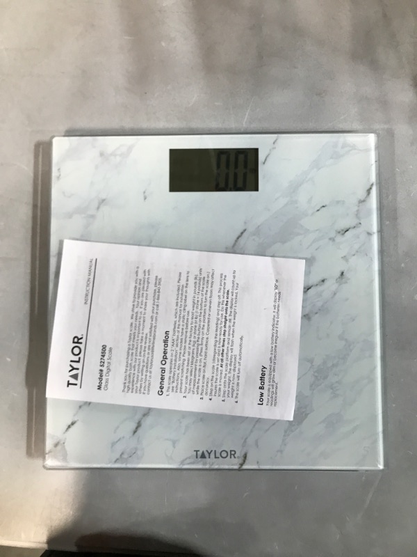 Photo 2 of **SEE NOTES**
Glass Digital Scale with Marble Design White - Taylor

