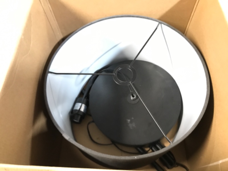 Photo 2 of *FOR PARTS* *SEE INFO* Globe Electric 67397 Barden 58" Floor Lamp, Black, Dark Gray Velvet Shade