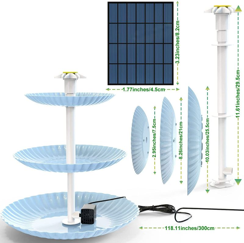 Photo 1 of AISITIN 3.5W Solar Bird Bath Fountain Set,