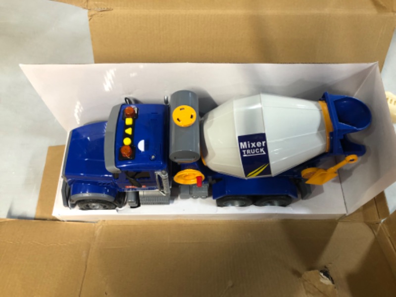 Photo 2 of haomsj Big Cement Mixer Toy Truck with Lights Sounds and Working Parts,