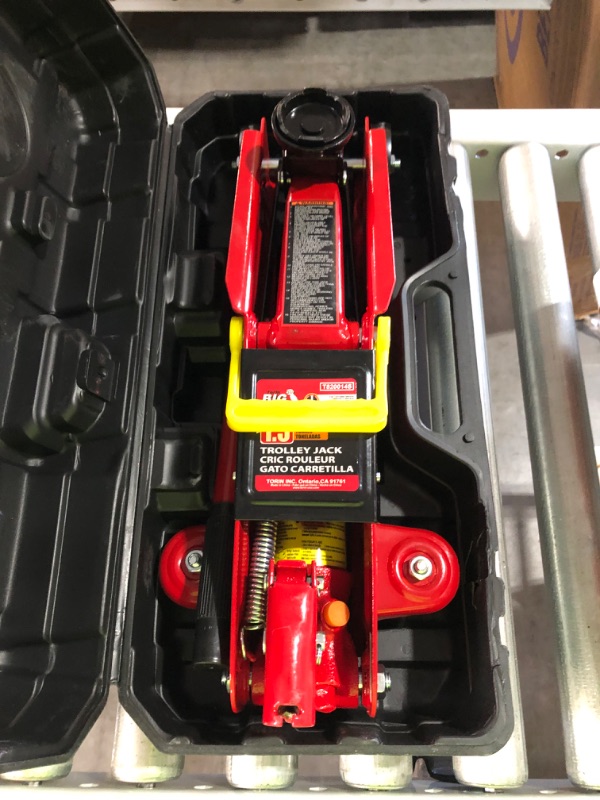 Photo 3 of ***SEE NOTES*** Big Red T820014s Torin Hydraulic Trolley Service/Floor Jack with Blow Mold Carrying Storage Case, 2 Ton (4,000 lb) Capacity, Red