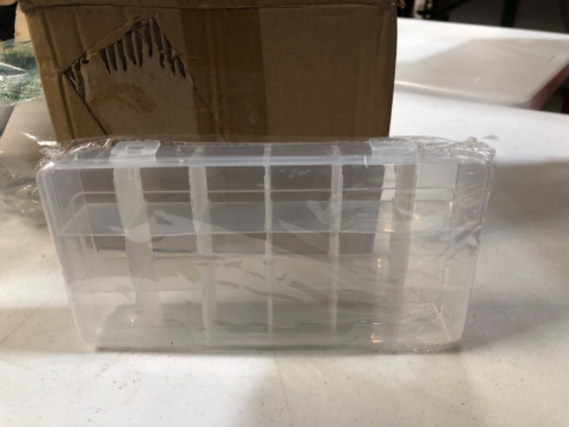 Photo 2 of 4 Pack Clear 6-Grid Plastic Storage Boxes