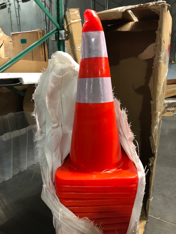 Photo 2 of *USED BUT LOOK LIKE NEW* BATTIFE 12Pack Traffic Safety Cones 28'' inches with Reflective Collars