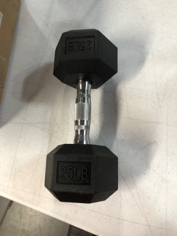 Photo 2 of Amazon Basics Rubber Encased Hex Dumbbell Hand Weight 25 Pounds Rubber Encased Hex Dumbbell