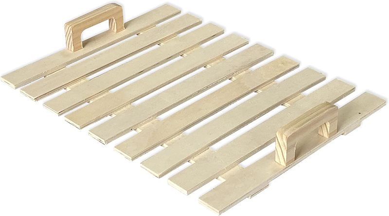 Photo 1 of 2 Pieces Wooden Serving Trays with Handle for Crafts ,Wood Pallet Trays for DIY Project 11.6 x 15.6 x 2.4 Inches
