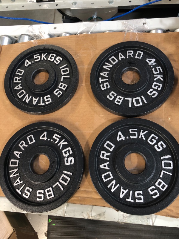 Photo 1 of BalanceFrom Cast Iron Plate Weight Plate , 1-Inch or 2-Inch, Olympic I. 10LB (Set of 4) 2-Inch Center (Olympic)