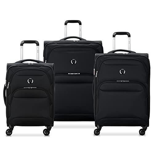 Photo 1 of DELSEY Paris Sky Max 2.0 Softside Expandable Luggage with Spinner Wheels, Black, 3 Piece Set