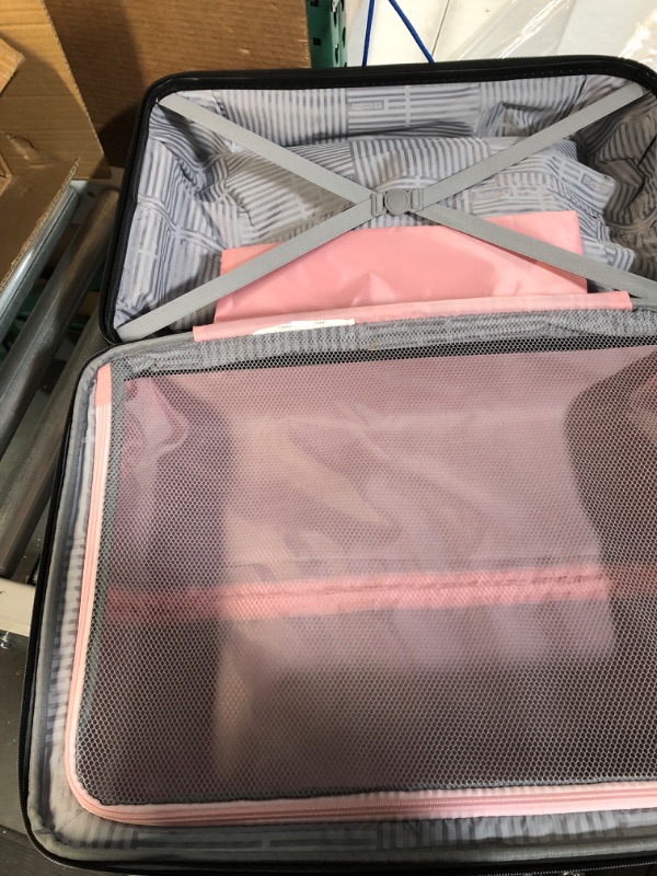 Photo 2 of **USED** SIGNS OF USES** MARKS ON SIDES** INSIDE LOOKS NEW**Gash on side** American Tourister Stratum XLT Expandable Hardside Luggage Pink