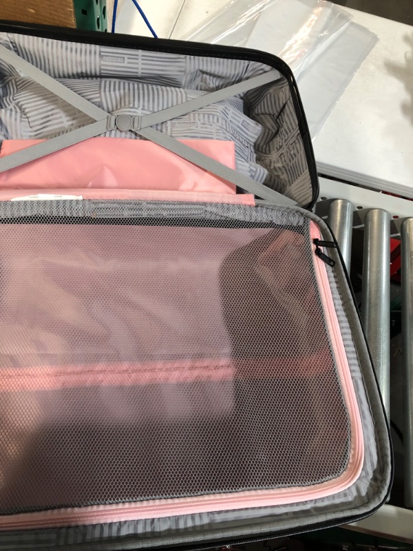 Photo 4 of **USED** SIGNS OF USES** MARKS ON SIDES** INSIDE LOOKS NEW**Gash on side** American Tourister Stratum XLT Expandable Hardside Luggage Pink