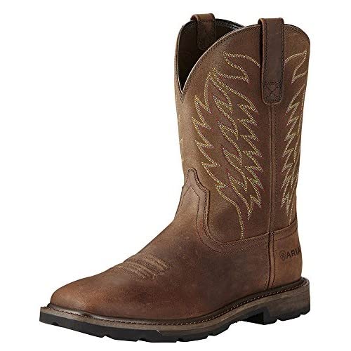 Photo 1 of ARIAT Men's Groundbreaker Square Toe Work Boot 10 Brown