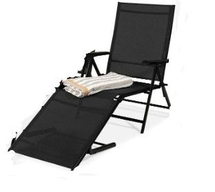 Photo 2 of **USED**1 BLACK CHAIR** LOCKS ARE BROKEN** BUT STILL FUNCTIONS**USED**  Outdoor Patio Chaise Lounge Chair Adjustable Reclining Folding Lounger