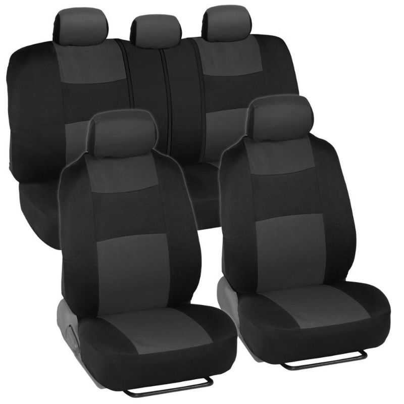 Photo 1 of BDK PolyPro Car Seat Covers Full Set in Charcoal on Black 