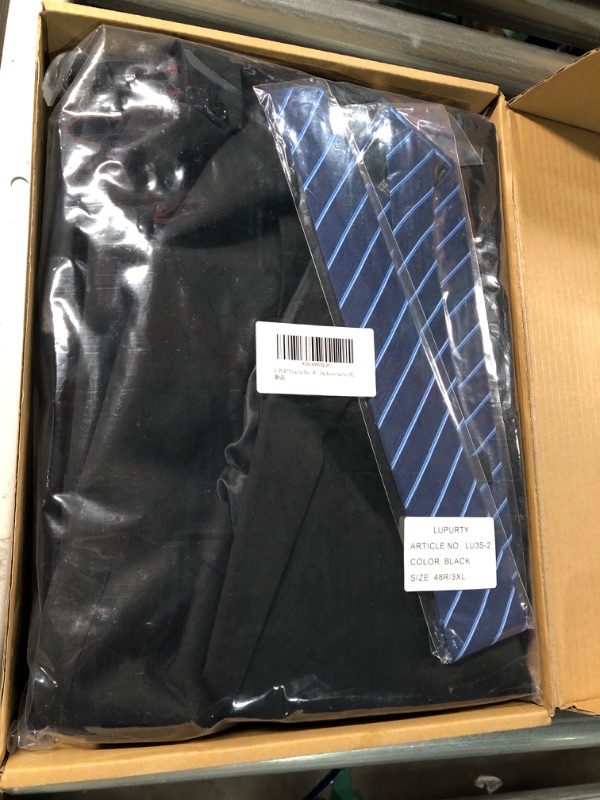 Photo 2 of **USED/SEE NOTES** LUPURTY Suits for Men, 3 Piece Men's Suit  3X-Large Black