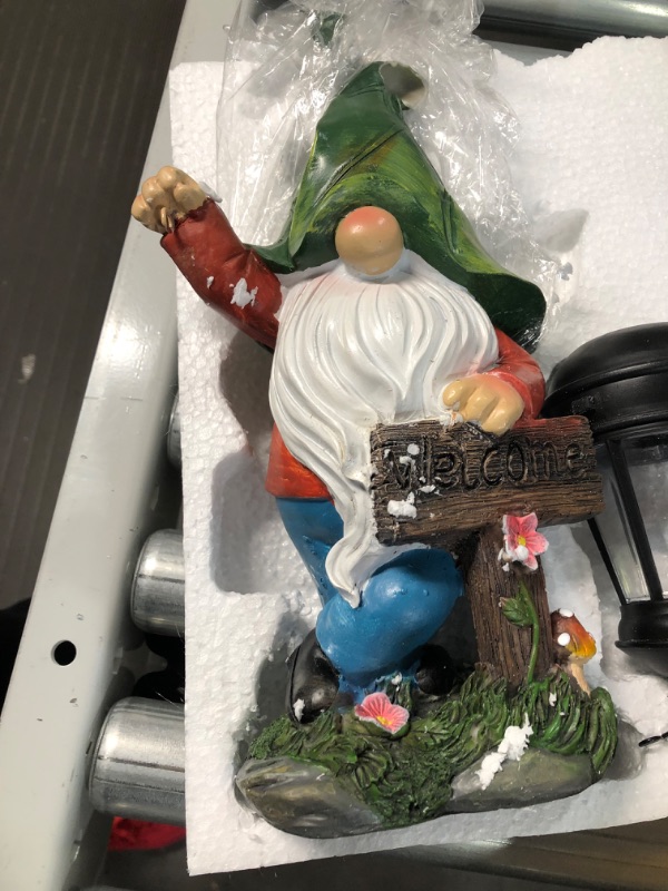 Photo 2 of **NEW/DAMAGED** Solar Garden Statue Outdoor Decor Garden GNOME