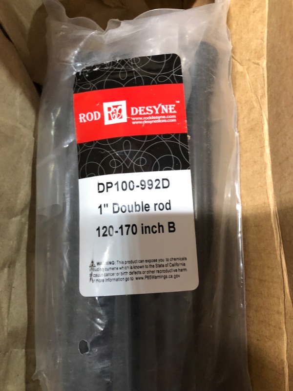 Photo 1 of **NEW** Rod Desyne 1" Bennett Double Curtain Rod, 120-170", Black 120-170" Black