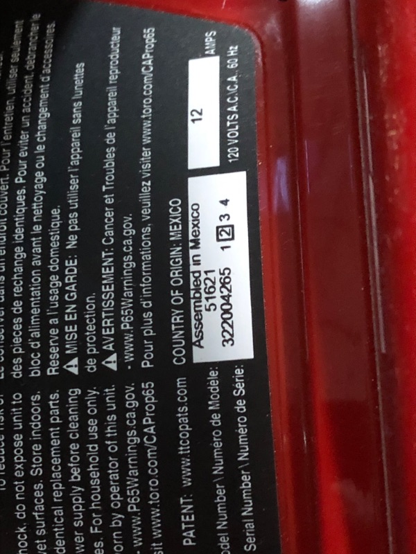 Photo 2 of **SEE NOTES**
Toro The Toro Company Toro Ultra Plus Leaf Blower Vacuum, Variable-Speed (up to 250 mph) with Metal Impeller, 12 amp