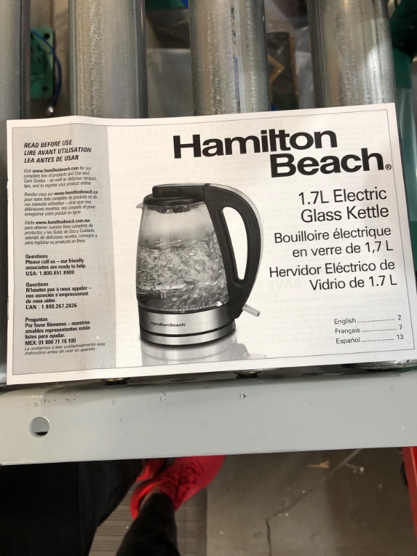 Photo 3 of *NEW* Hamilton Beach Glass Electric Tea Kettle