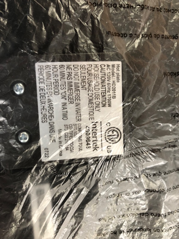 Photo 1 of **DENTED/SEE NOTES** Ovente Countertop Electric Double Burner with Adjustable Temperature Control