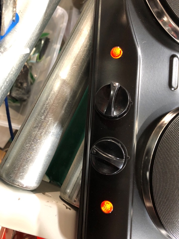 Photo 2 of **DENTED/SEE NOTES** Ovente Countertop Electric Double Burner with Adjustable Temperature Control