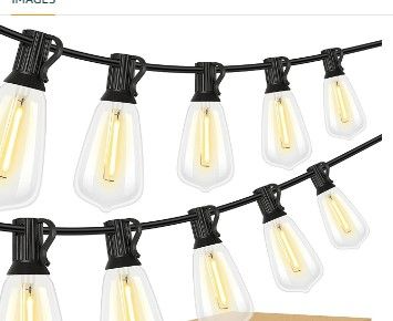 Photo 1 of  LED Outdoor String Lights Edison Bulbs, Outside Hanging Lights