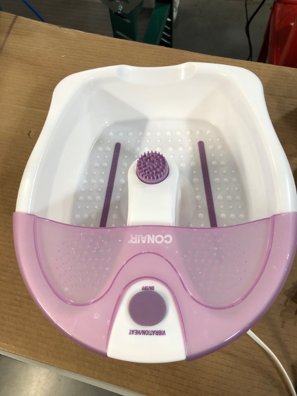 Photo 2 of Conair Soothing Pedicure Foot Spa Bath with Soothing Vibration Massage, Deep Basin Relaxing Foot Massager with Jets, Pink/White Lavender