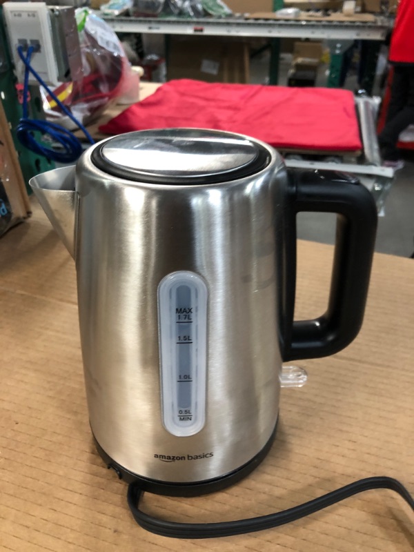Photo 3 of (READ NOTES) Basics Stainless Steel Fast, Portable Electric Hot Water Kettle for Tea and Coffee, 1.7-Liter, Silver