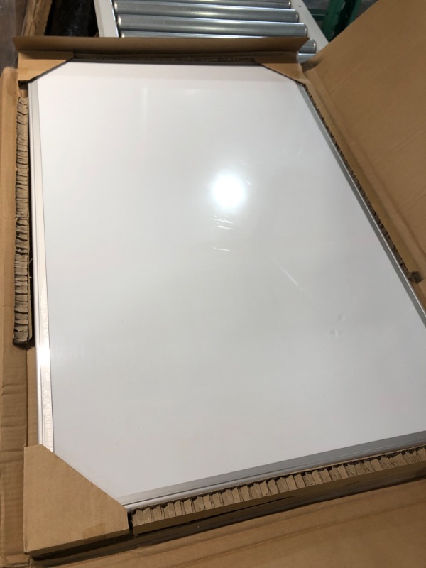 Photo 2 of ** USED** SMALL DENT** SEE PICTURES**  Basics Magnetic Dry Erase White Board, 36 x 24-Inch Whiteboard - Silver Magnetic, Aluminum Frame